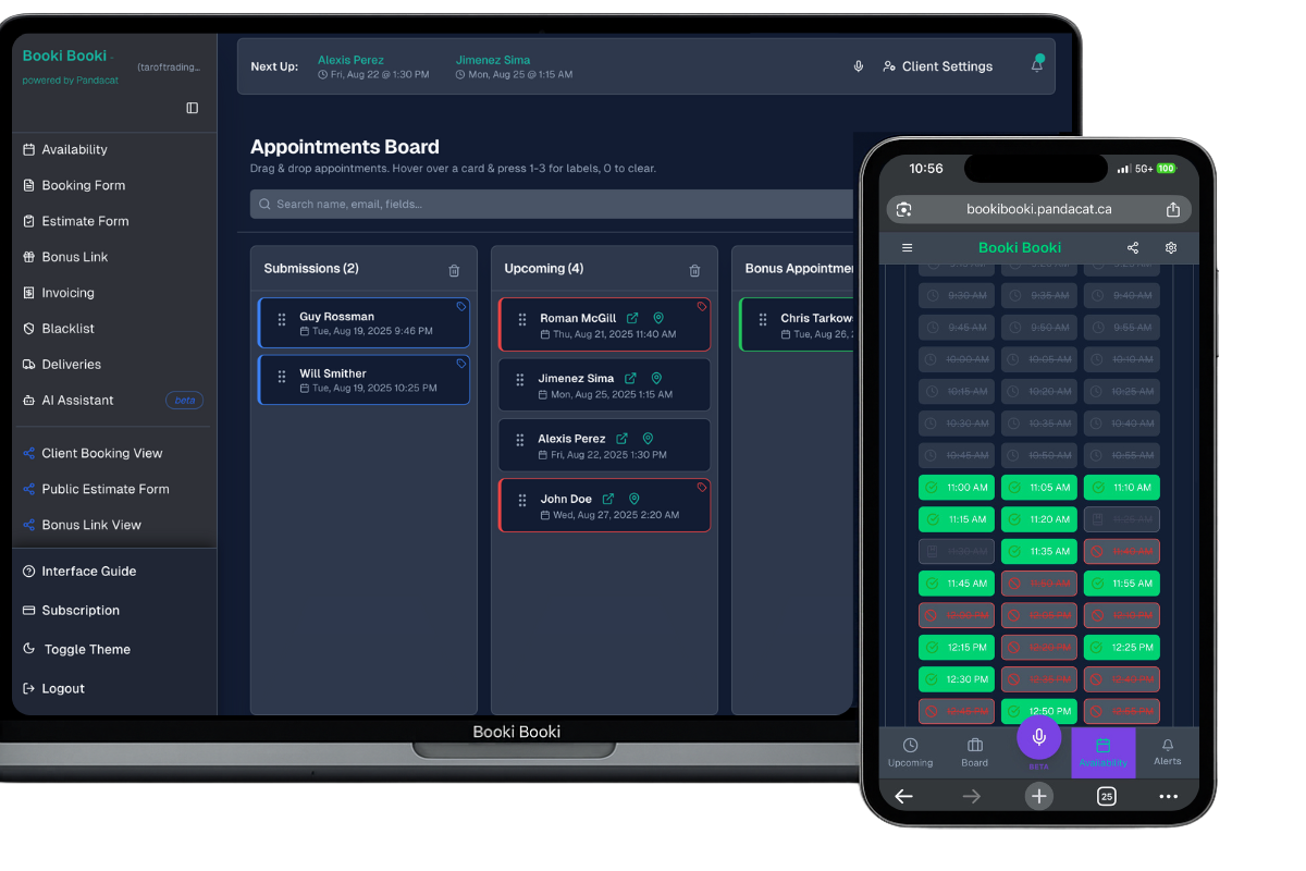 A customized appointment booking system